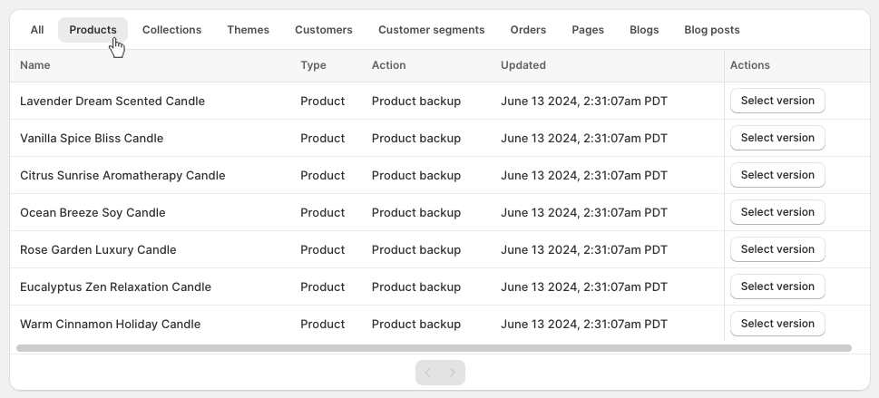 click the products tab to reveal available product backups.png