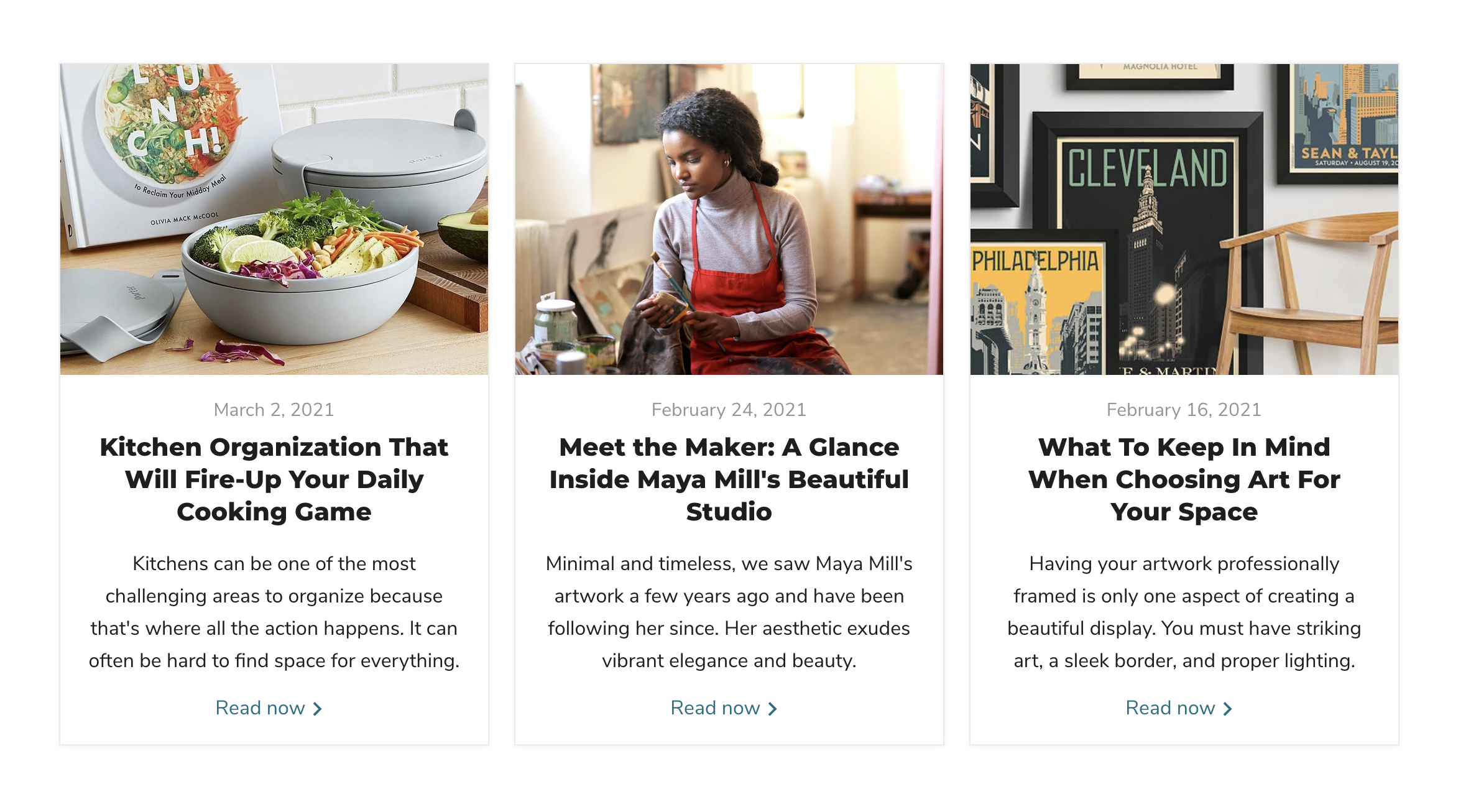 three blog posts displayed on home page using dedicated section.png