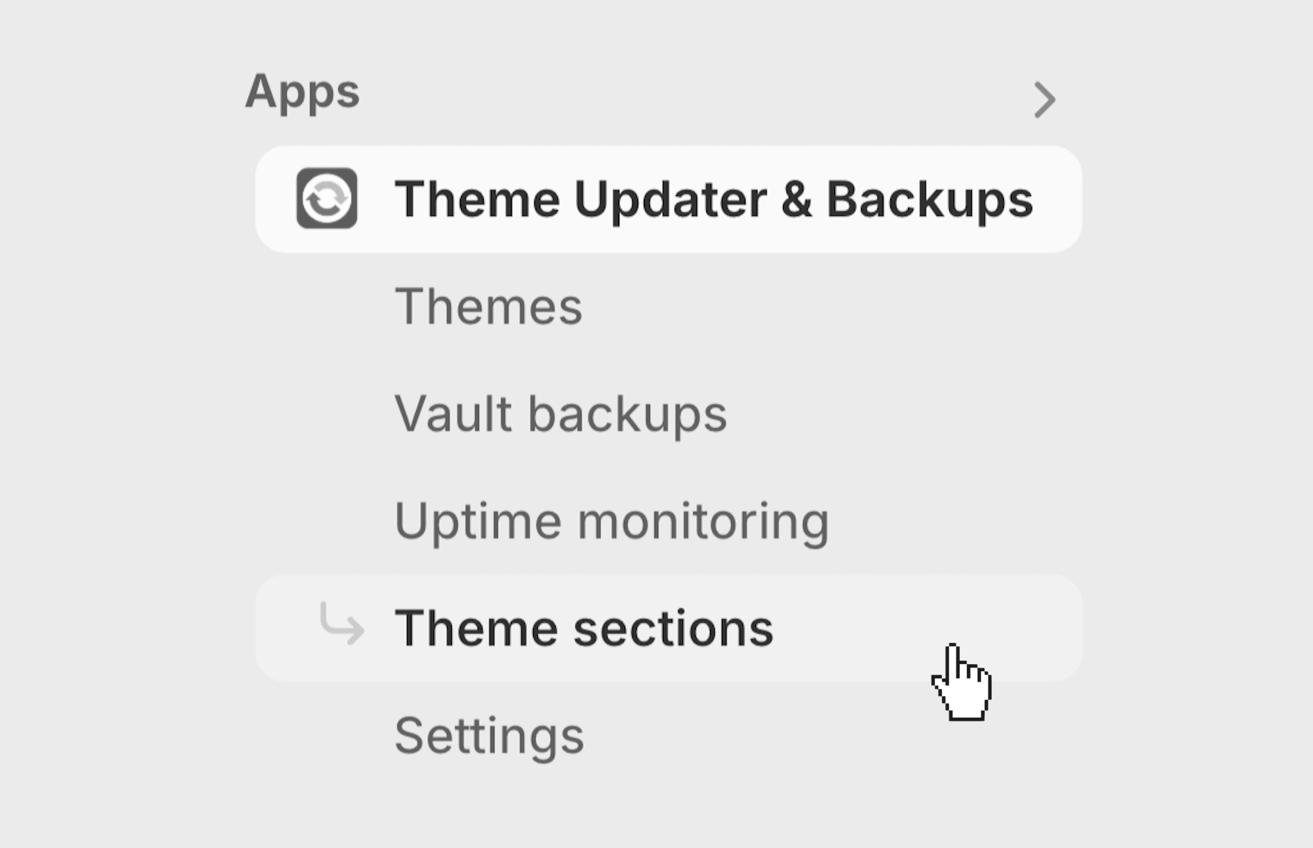 open theme sections in theme updater and backups.png