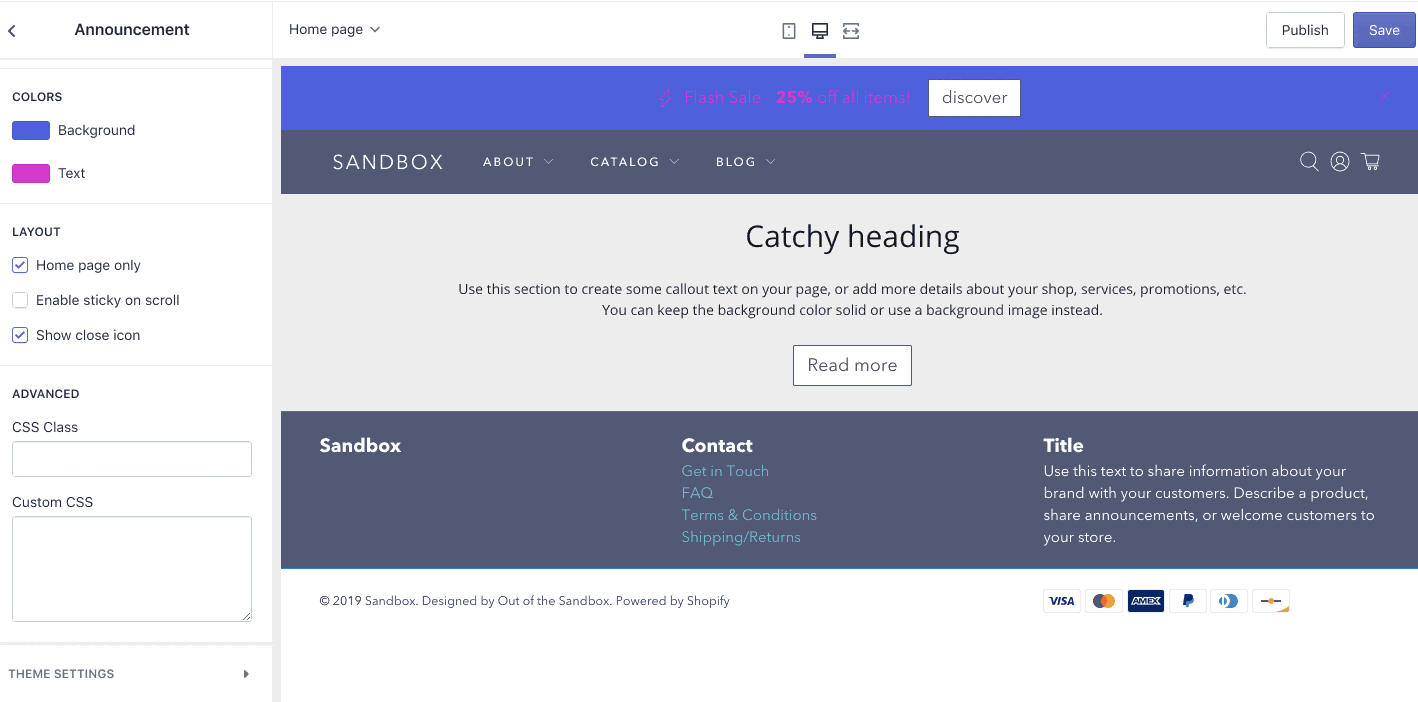 Flex Guide: Announcement Bar β Out of the Sandbox