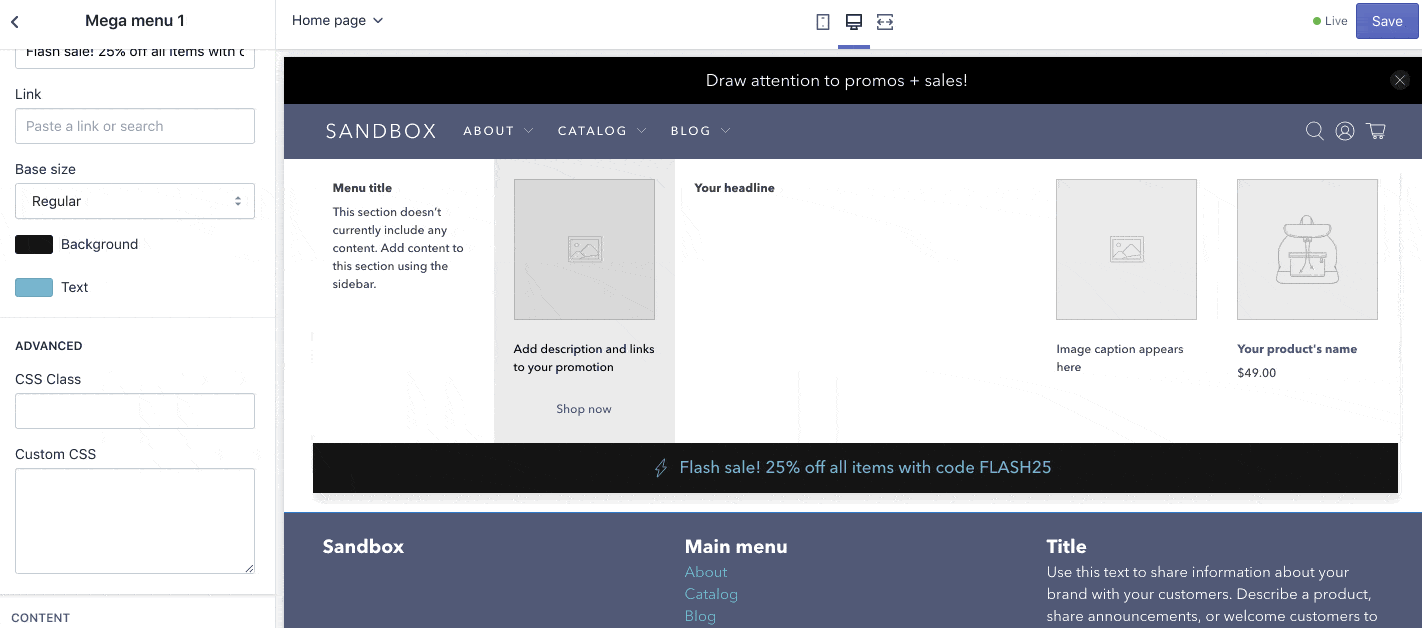 Flex Guide Mega Menu Out of the Sandbox