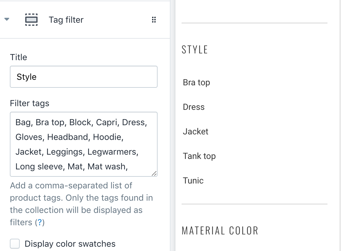 manictime filter tags