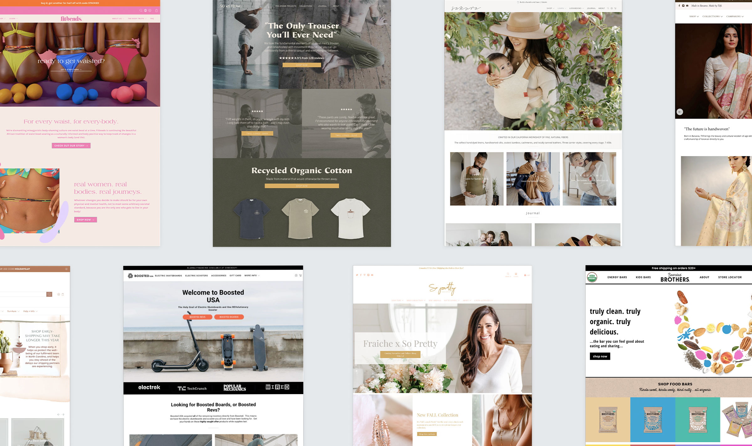 Featured storefronts using the Flex Shopify theme – Out of the Sandbox