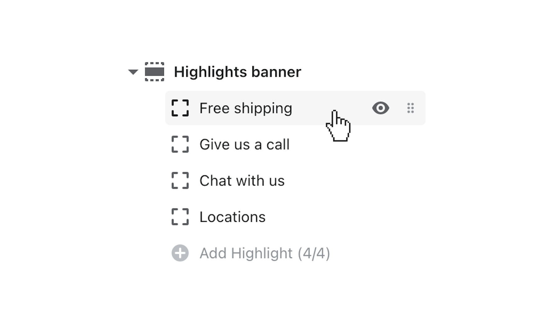 click one of the preloaded highlight blocks to customize its content.png