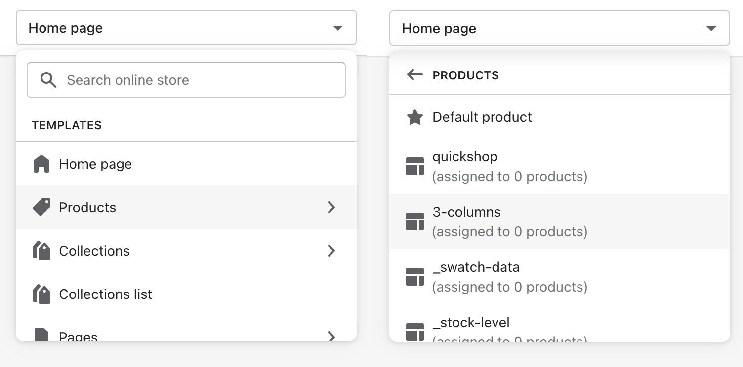 use_page_selctor_to_open_products_then_3_columns.png