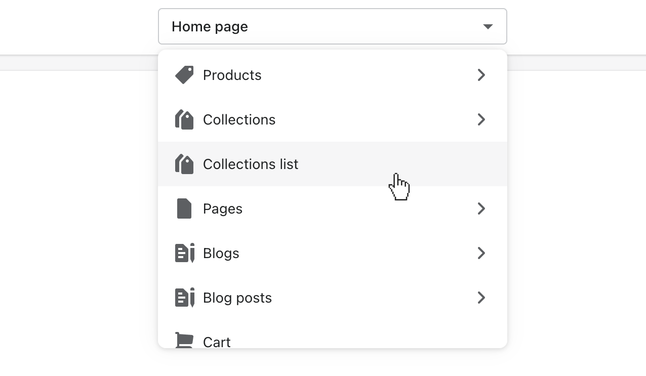 open page selector to access collections list.png
