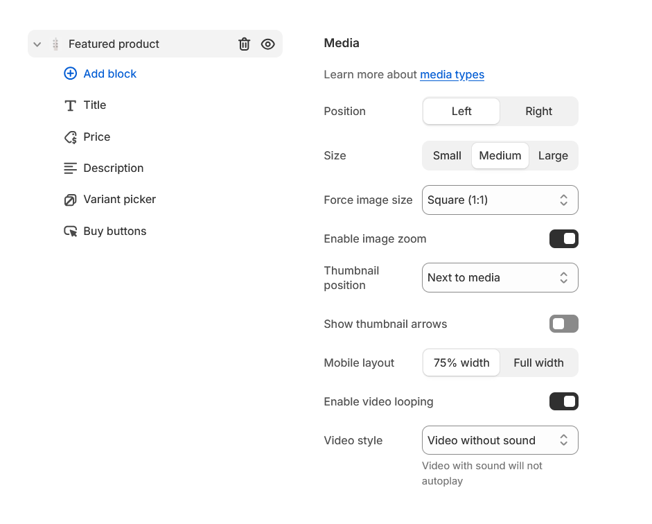 Vino Featured product section settings.PNG