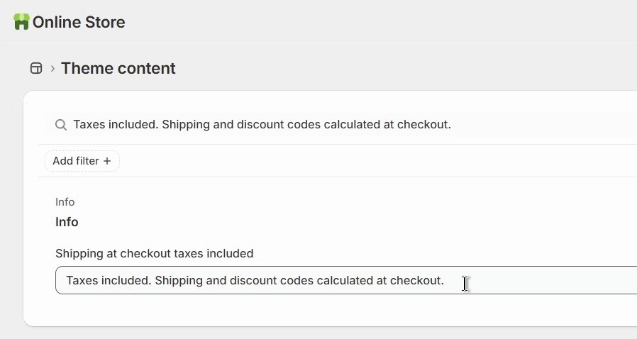 add free shipping text on cart in vino.gif