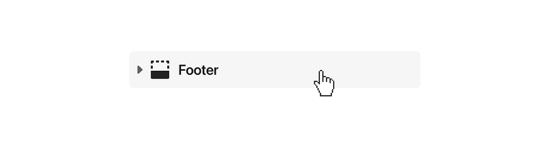 click the footer section to open its general settings.png