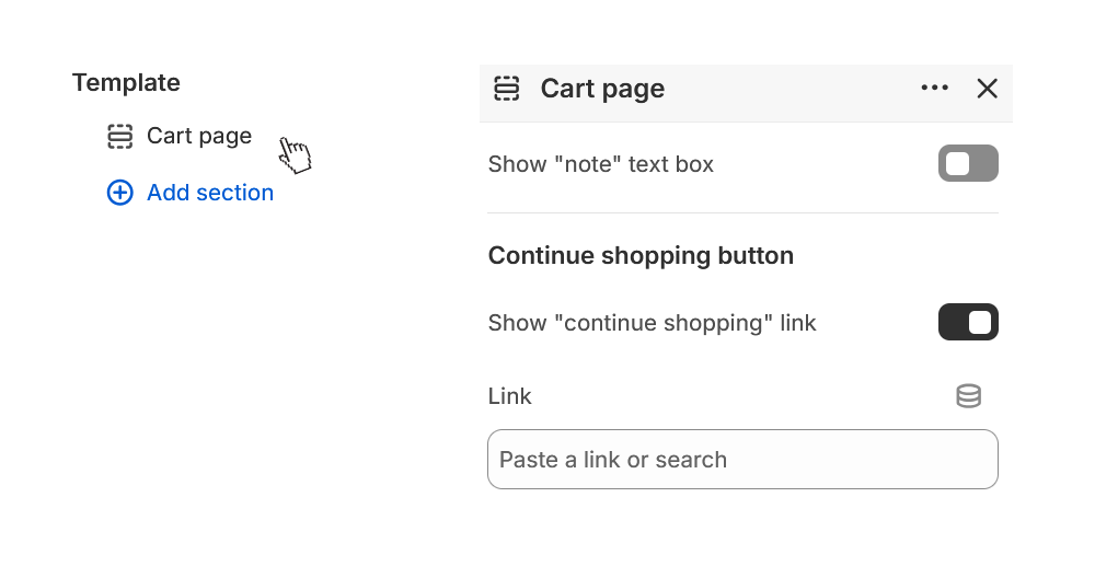 Parallax Cart page settings.png