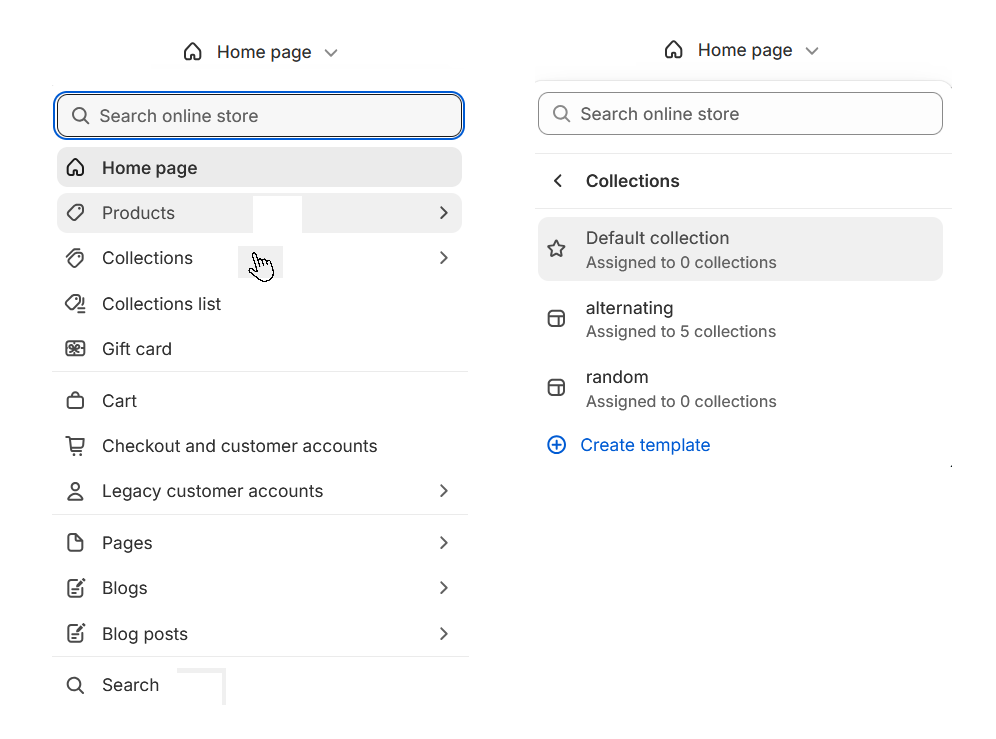 Add sections to the collection page template.png