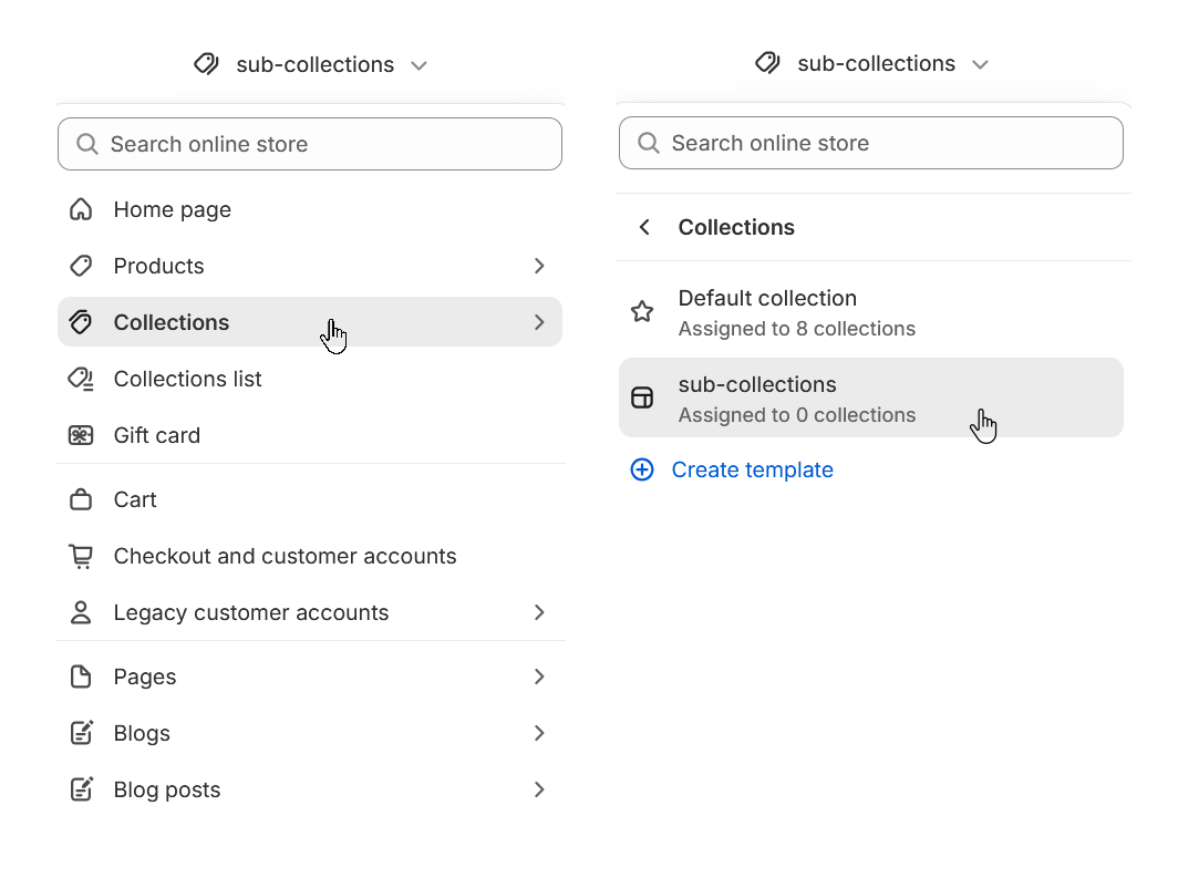 Subcollection template selector.png