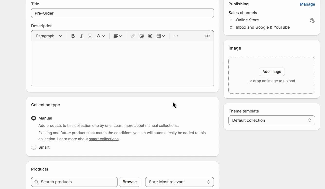 verify collection handle is set to pre-order.gif